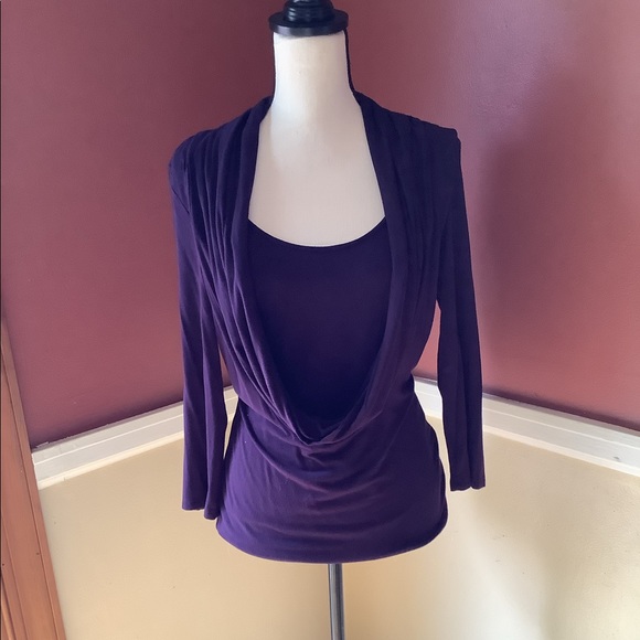 Dark Purple Adrienne Vittadini Shirt - Picture 1 of 5